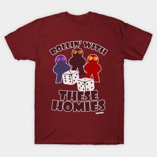 Fun Rolling Homies Boardgame Meeple Art T-Shirt